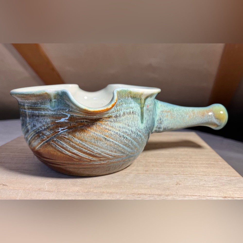 Vintage JK Dryden Studio Art Glazed Pottery Handled Bowl